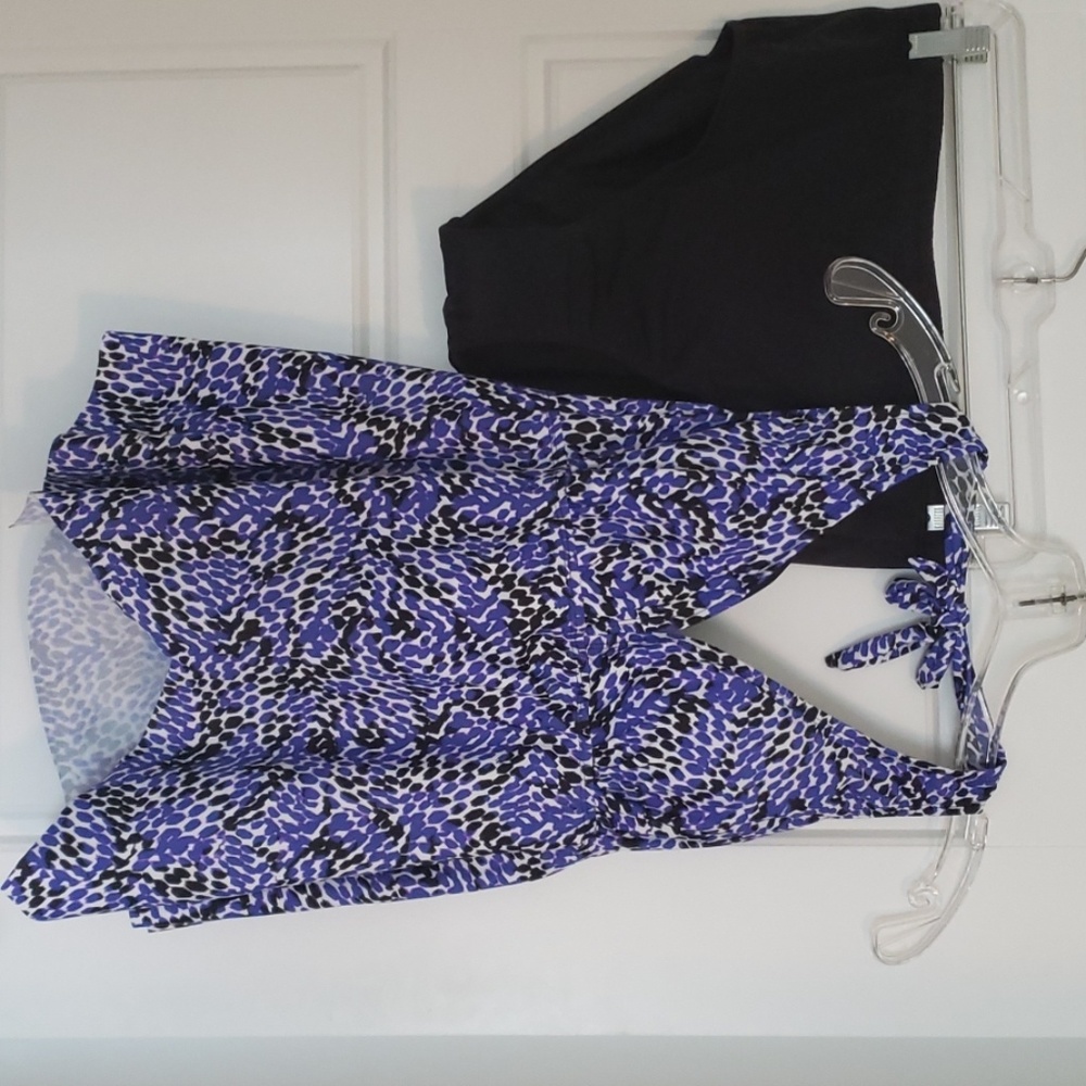 Nwt black and blue tankini